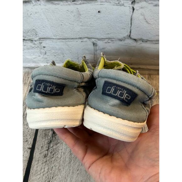 HEYDUDE Unisex Youth Wally Blue Camodino / Size: Y5-Y6 - Picture 8 of 9